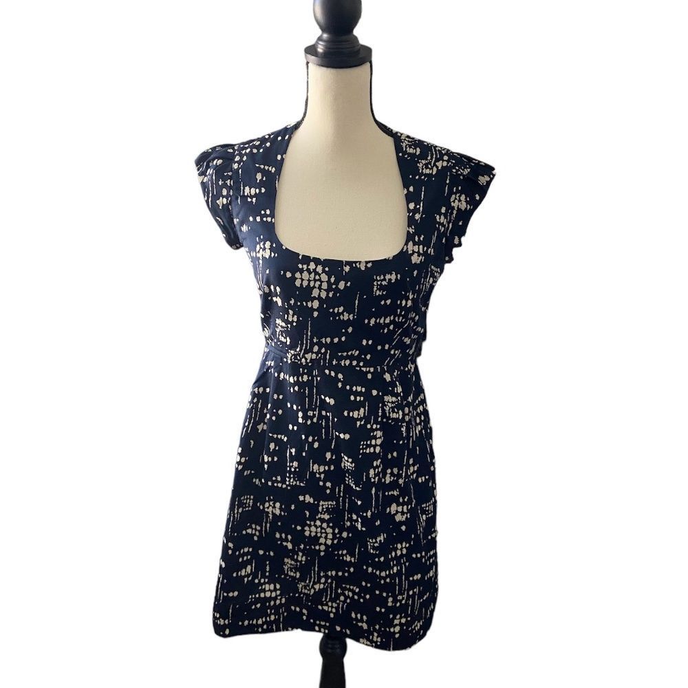 French Connection Women's Black Cream Casual Work Dress